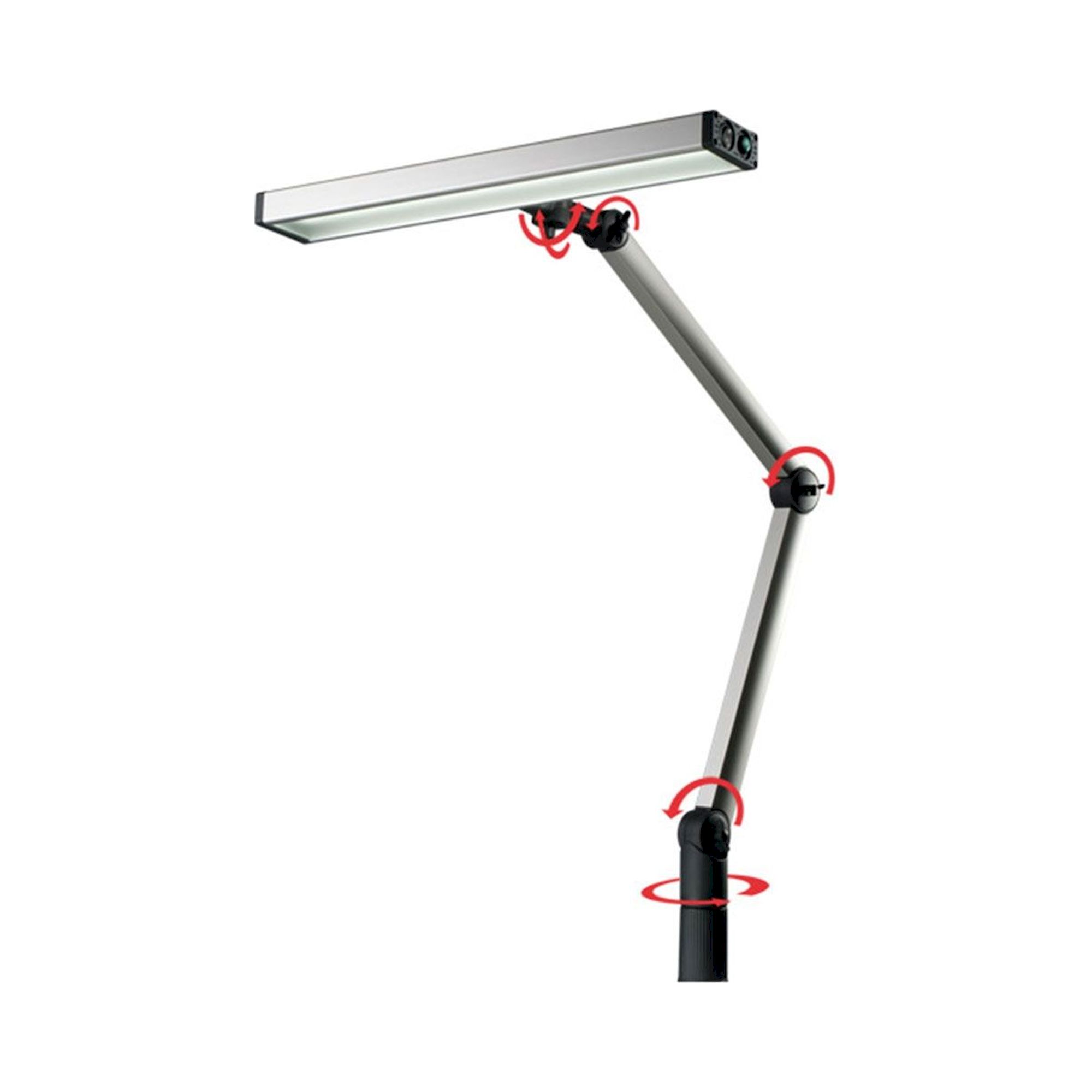 LED2WORK 120710-01. LED Beleuchtung UNILED II Gelenkarm, Tischklemme, 100° - 31W, 230V AC