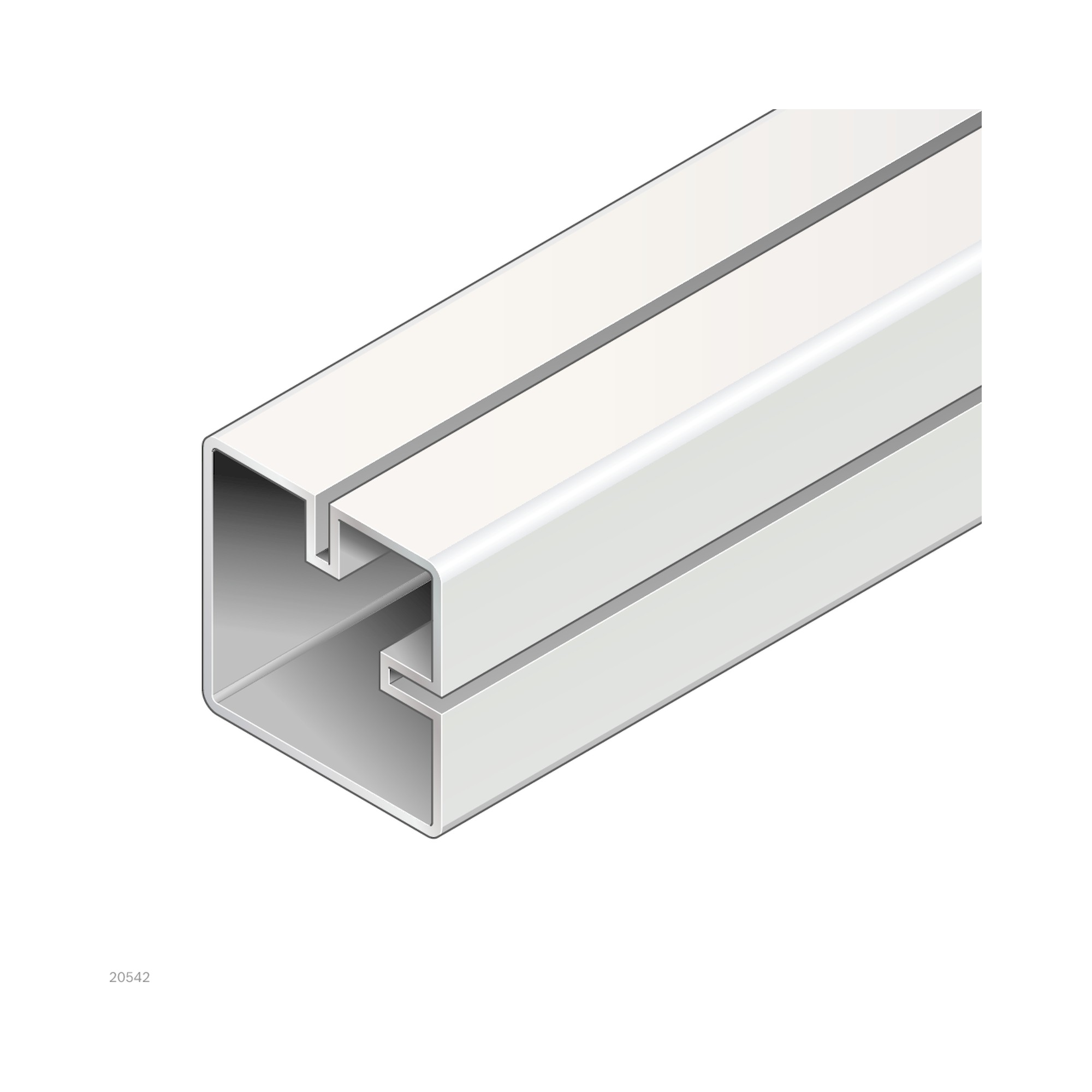 Square Tube 50x50x2, L=6070 mm, Anodized Aluminum - Bosch Rexroth 3842558321