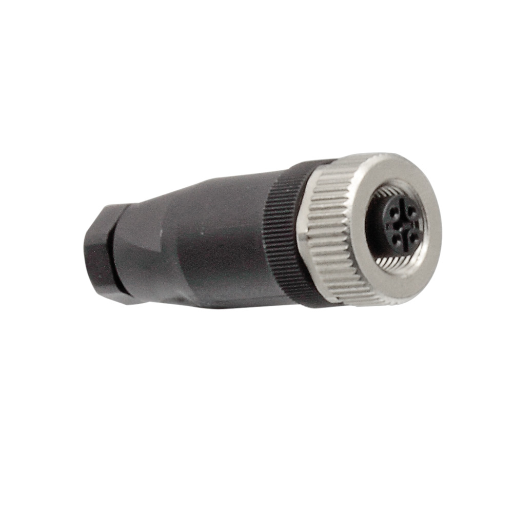 M12 Steckverbinder Buchse gerade, 4-polig, A-kodiert, konfektionierbar, IP67 - LED2WORK 200200-01