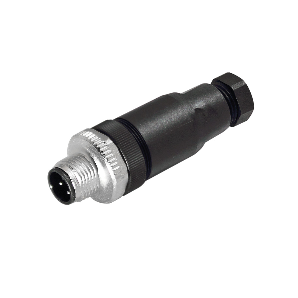 M12 Steckverbinder Stecker gerade, 4-polig, A-kodiert, konfektionierbar, IP67 - LED2WORK 200200-04