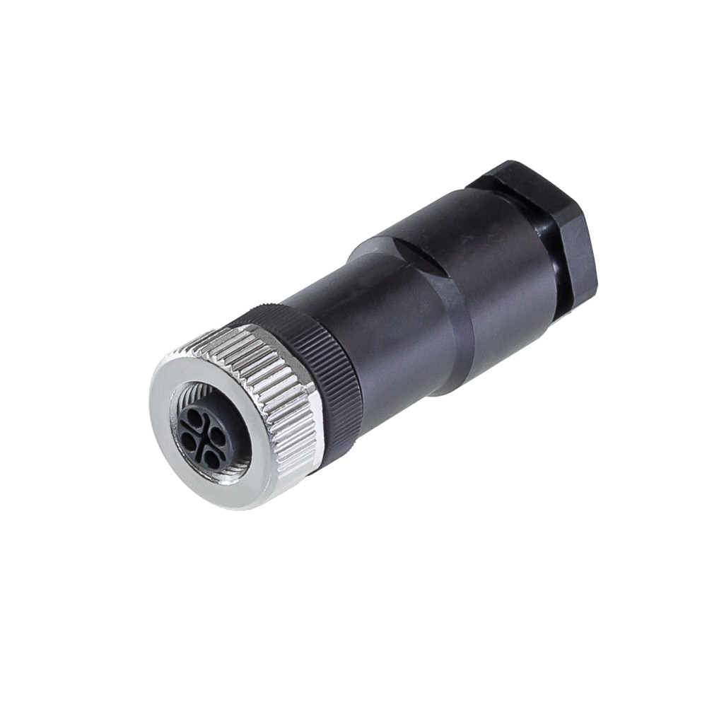 M12 Buchse gerade S-kodiert, 3+PE konfektionierbar, 220-240V AC - LED2WORK 200200-11