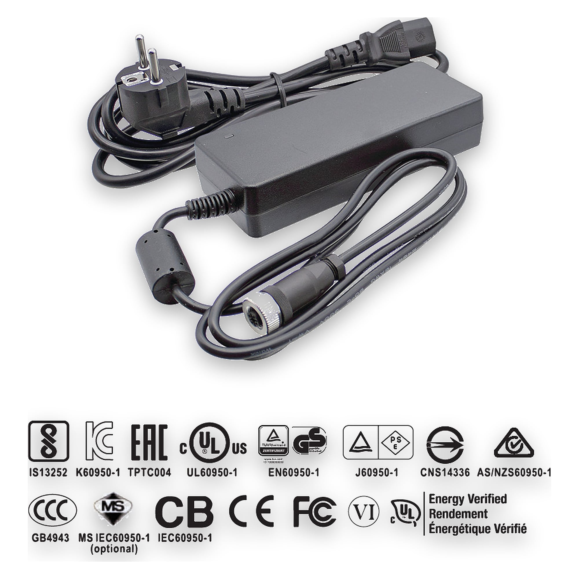 Tischnetzteil 24V DC, 60 W, M12 A-kodiert, 1,8 m Kabel - LED2WORK 210100-02
