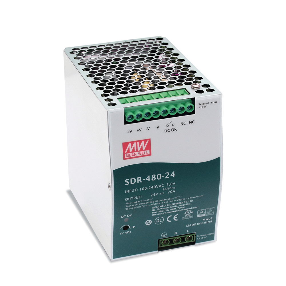 Hutschienen-Netzteil 480W 24V DC für LED2WORK Leuchten, DIN Rail - LED2WORK 210100-04