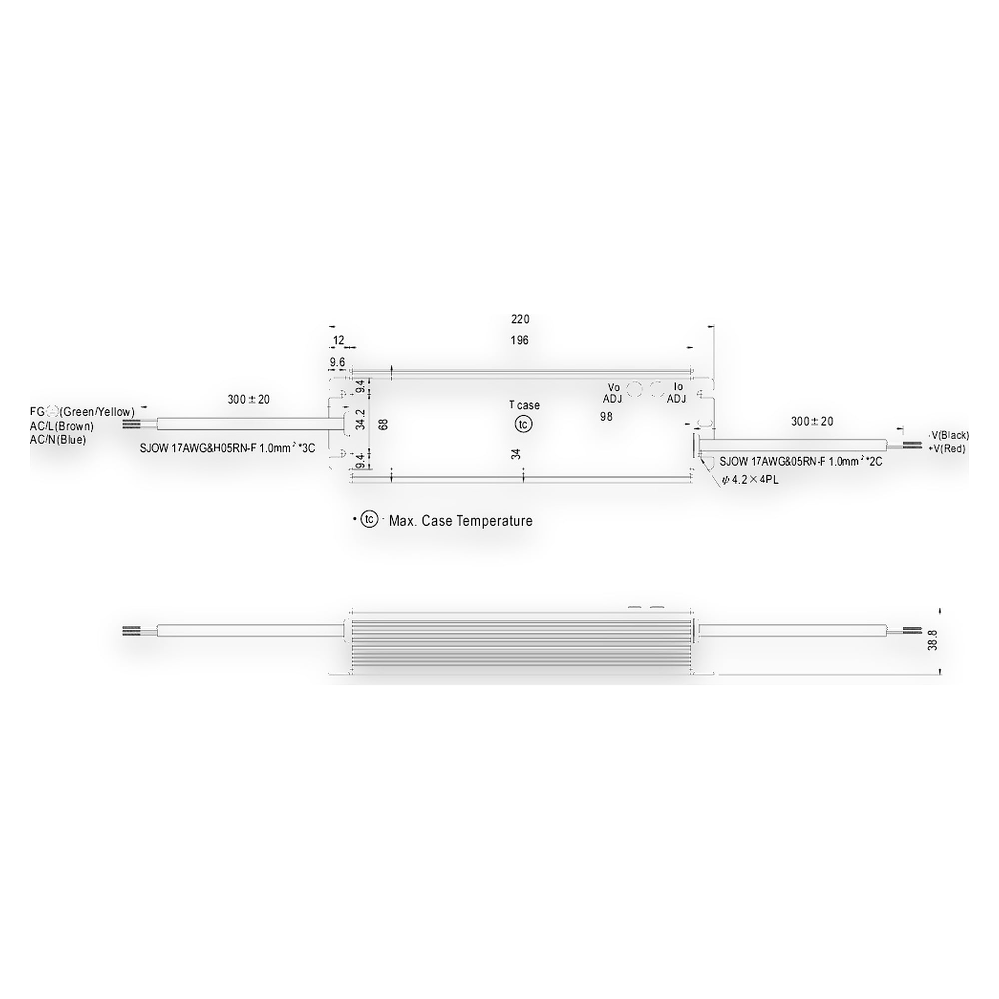 Schaltnetzteil 24V DC 100 W, IP67, M12 Buchse/offene Enden - LED2WORK 210100-07