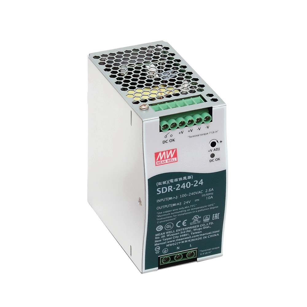 Hutschienen-Netzteil 240 W, 24 V DC, geschlossene Bauform - LED2WORK 210100-10