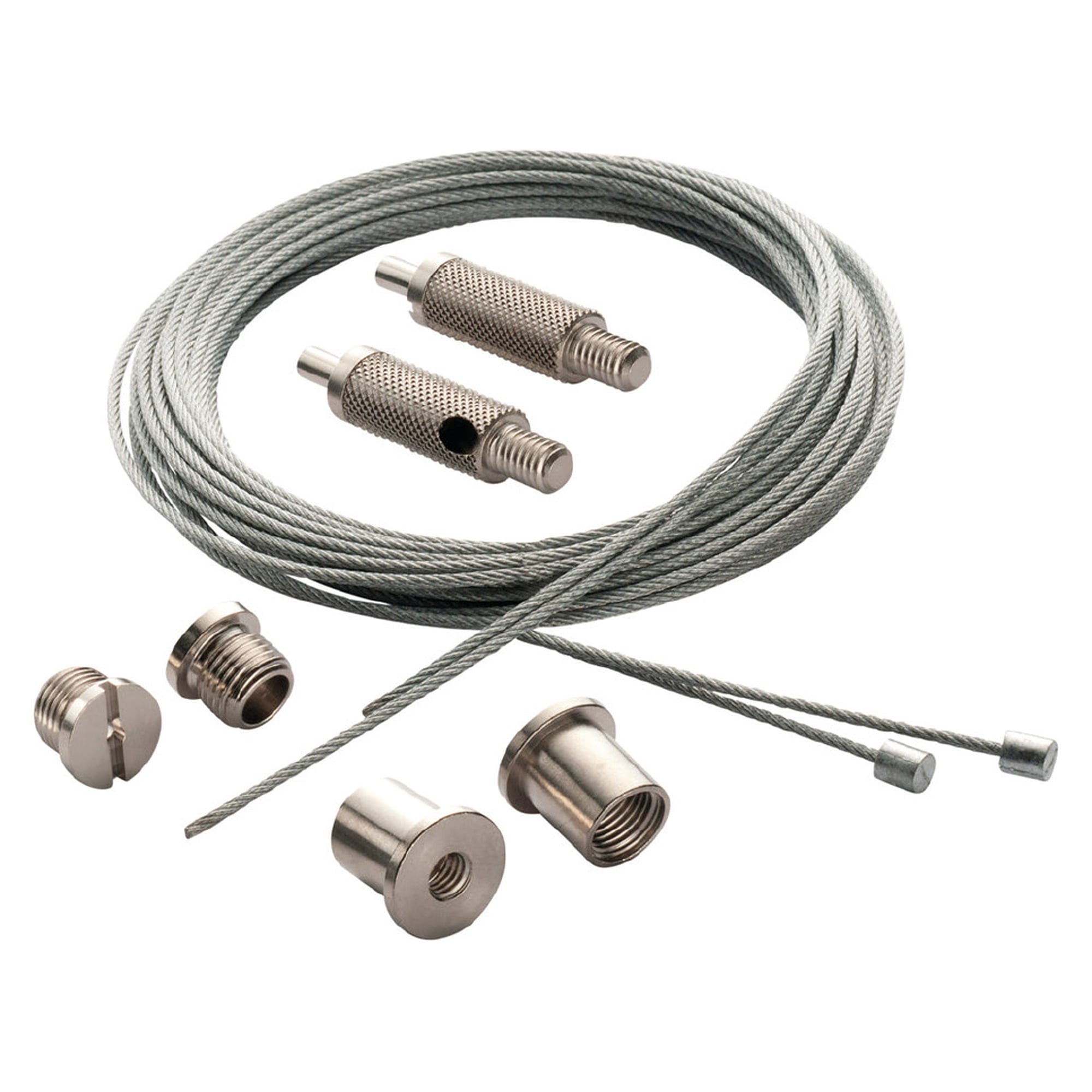 Drahtseilabhängung Edelstahl 300 cm, M6, 1 Paar für T-Nut-Leuchten - LED2WORK 213300-02
