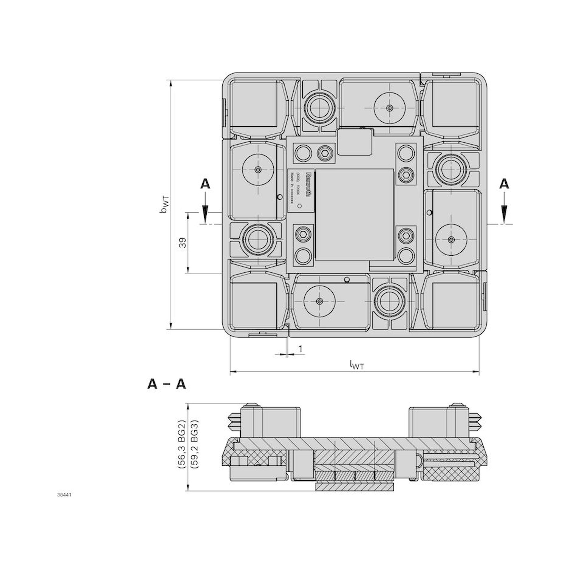 Werkstückträger WT 2/LS 400x400 für Gurt, Zahnriemen und Flachplattenkette - Bosch Rexroth 3842562358