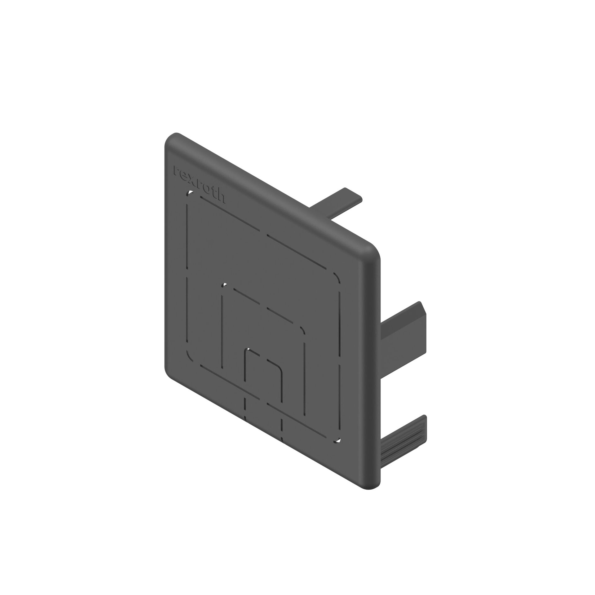 Cover cap for cable duct 60x60, black ESD, PP - Bosch Rexroth 3842562101