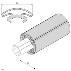 Bumper d28l l=2000mm grey D28L L=2000MM, Gray, KS extrusion - Bosch Rexroth 3842567344