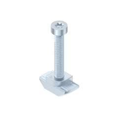 Mounting kit for parallel connection of a frame profile 22.45 to a leg set with 10 mm profile slot, Steel, galva - Bosch Rexroth 3842571959