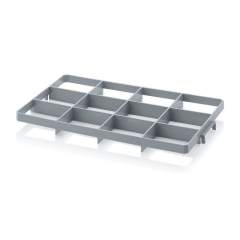 Gef 12 o. Box inserts for 60x40 cm Euro containers, 12 holes 13.7x11.7 cm top