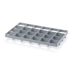 Gef 24 u. Box inserts for 60x40 cm Euro containers, 24 holes 9.0x8.6 cm bottom