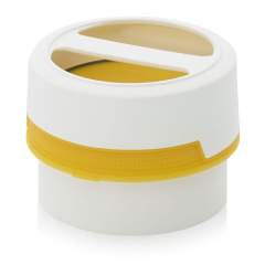 SC AG 0.3-99 F2. Screw-top jars with comfort handle, White pail, yellow lid