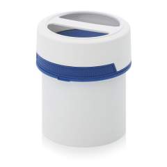 SC AG 0.65-99 F4. Screw-top jars with comfort handle, White pail, blue lid
