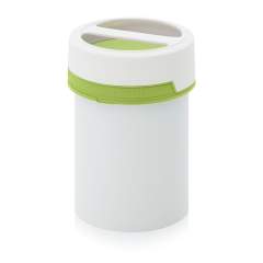 SC IG 1.5-119 F1. Screw-top jars with comfort handle, White pail, green lid
