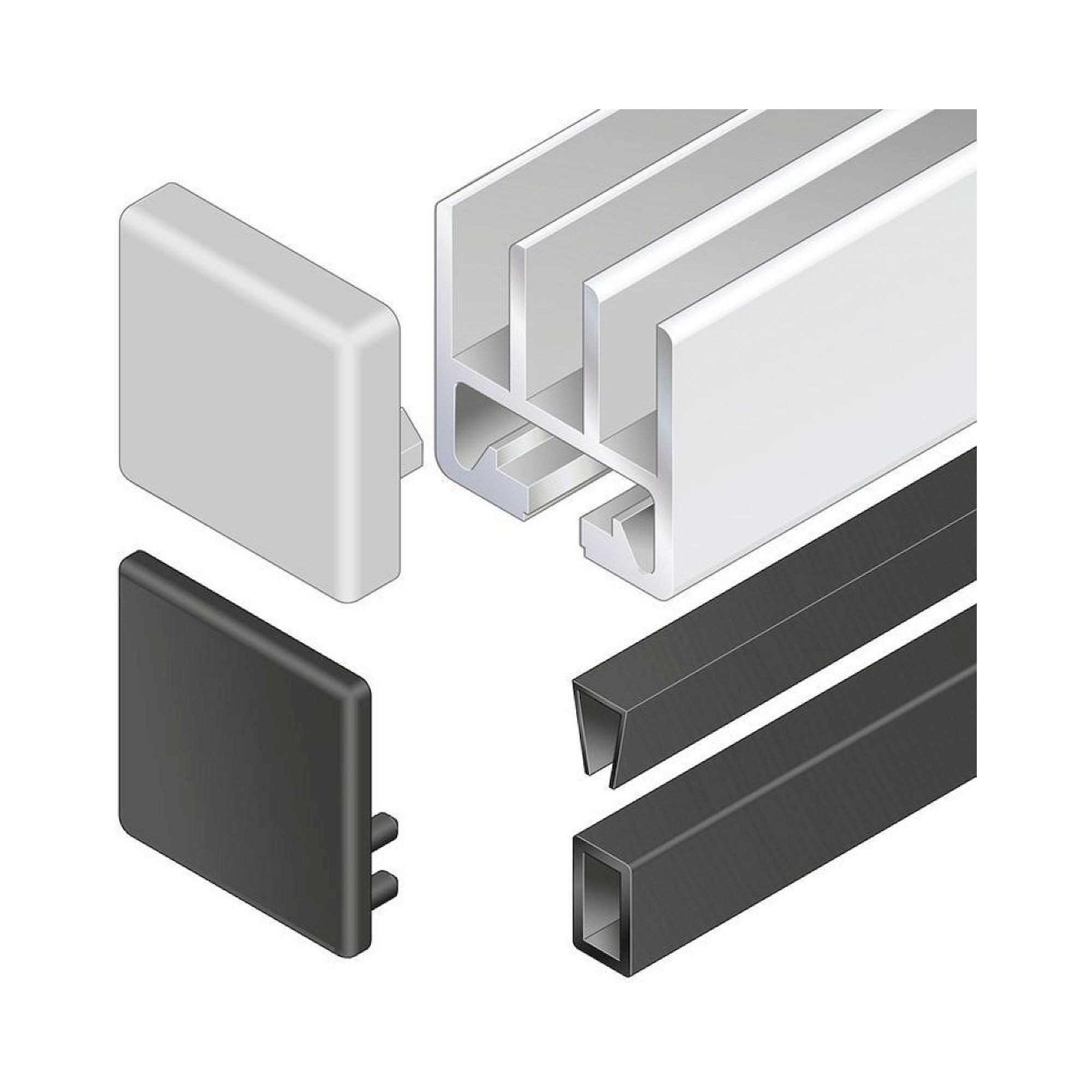 Sliding Door Profile AL 45/45 F1/F1, 1000 mm - Bosch Rexroth 3842990116-1000