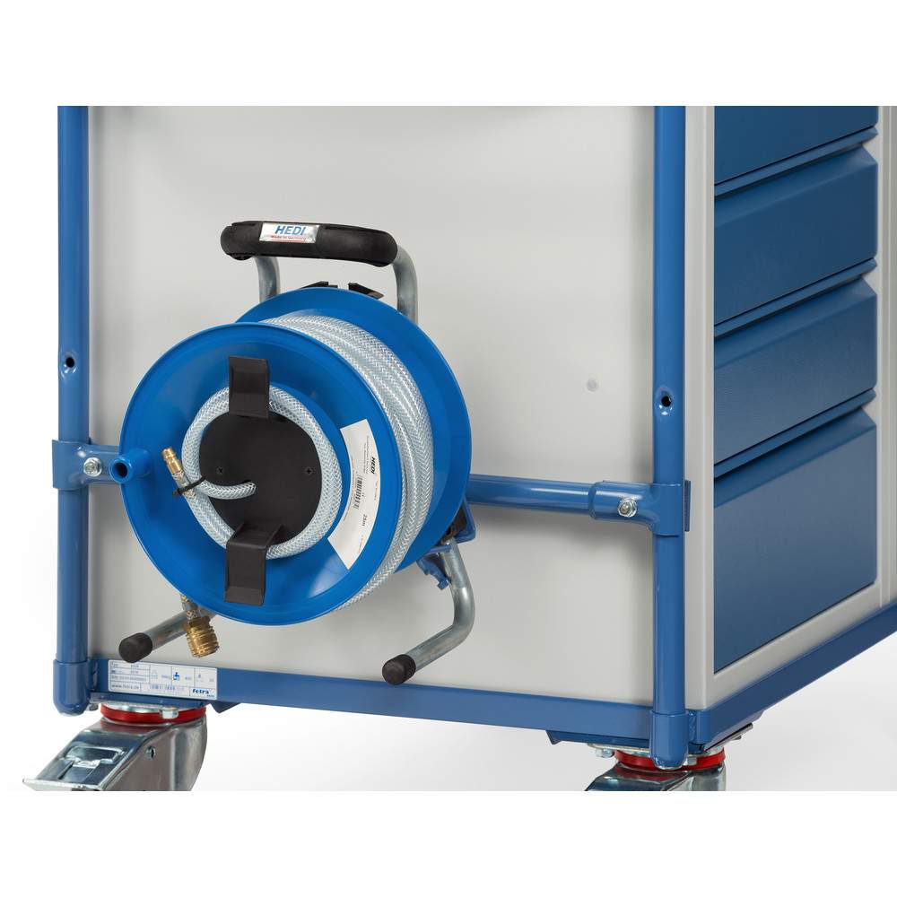 Druckluftschlauchtrommel mit Anbausatz für MultiVario-Tischwagen, 700 mm breit - Fetra 2153-2