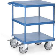 Tischwagen 500 kg, 3 Etagen, Ladefläche 600 x 600 mm - Fetra 2416B