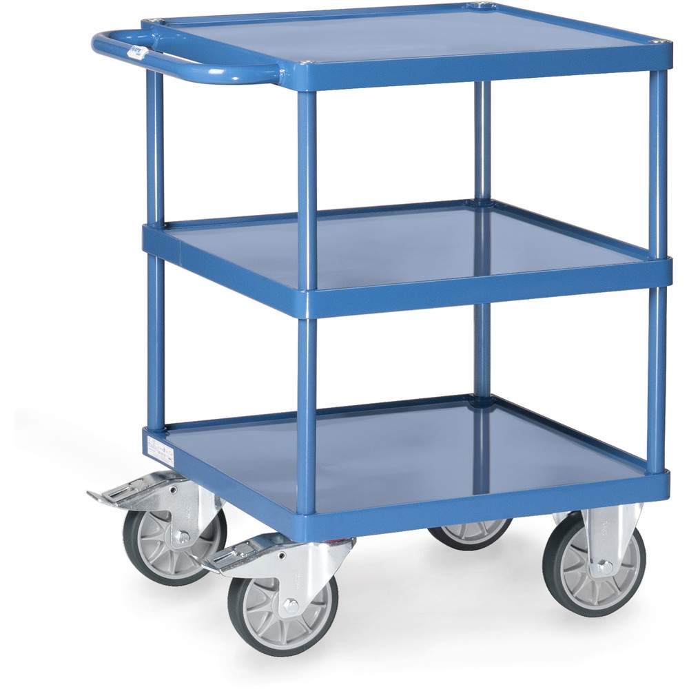 Tischwagen 500 kg, 3 Etagen, Ladefläche 600 x 600 mm - Fetra 2416W