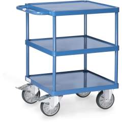 Tischwagen 500 kg, 3 Etagen, Ladefläche 600 x 600 mm - Fetra 2416W