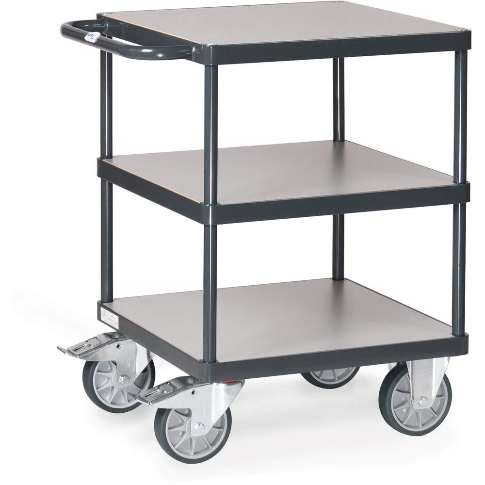 Tischwagen 500 kg, 3 Etagen, Ladefläche 600 x 600 mm - Fetra 2416-7016