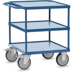 Tischwagen mit Stahlblechwannen 600 kg, Ladefläche 700 x 700 mm - Fetra 2417W