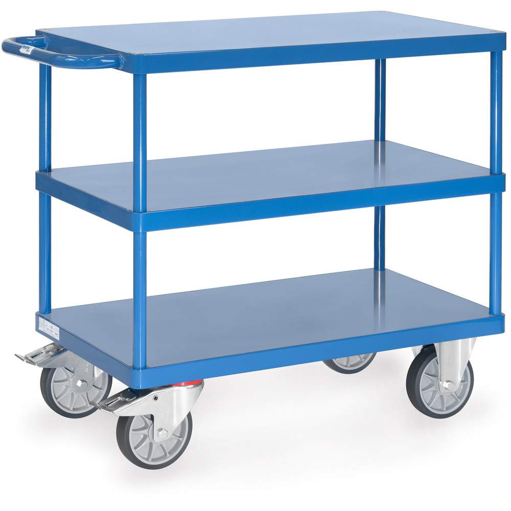 Tischwagen mit Stahlblech-Plattformen 500 kg, Ladefläche 850 x 500 mm - Fetra 2420B