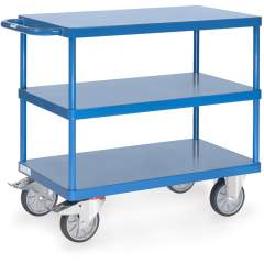 Tischwagen mit Stahlblech-Plattformen 500 kg, Ladefläche 850 x 500 mm - Fetra 2420B