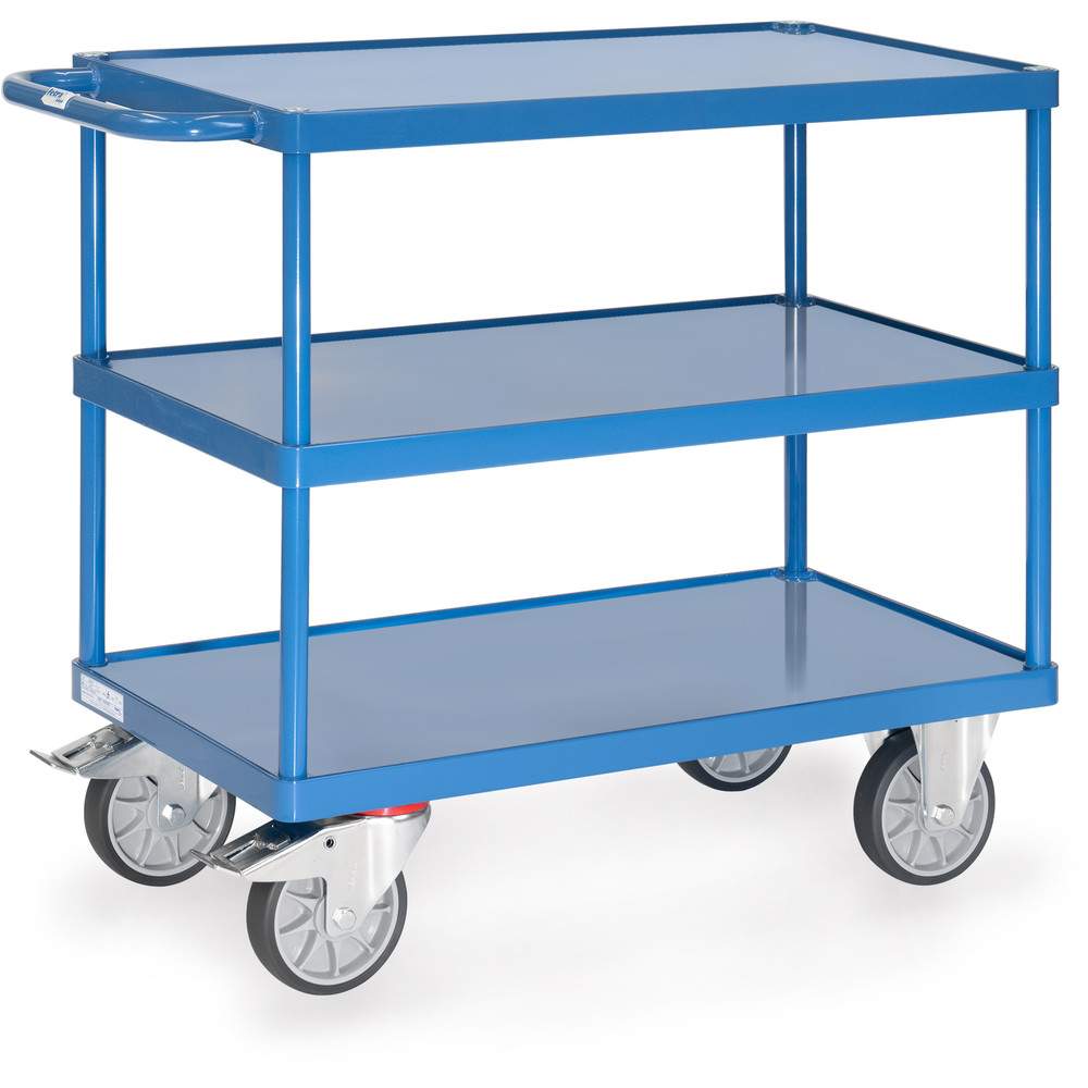 Tischwagen mit Stahlblechwannen 500 kg, Ladefläche 850 x 500 mm - Fetra 2420W
