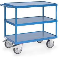 Tischwagen mit Stahlblechwannen 500 kg, Ladefläche 850 x 500 mm - Fetra 2420W