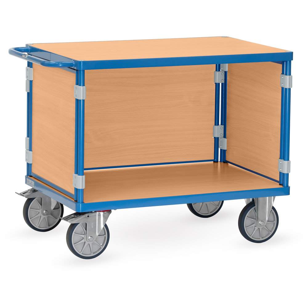 Tischwagen mit 3 Wänden, 250 kg, Ladefläche 1.000 x 600 mm - Fetra 3401