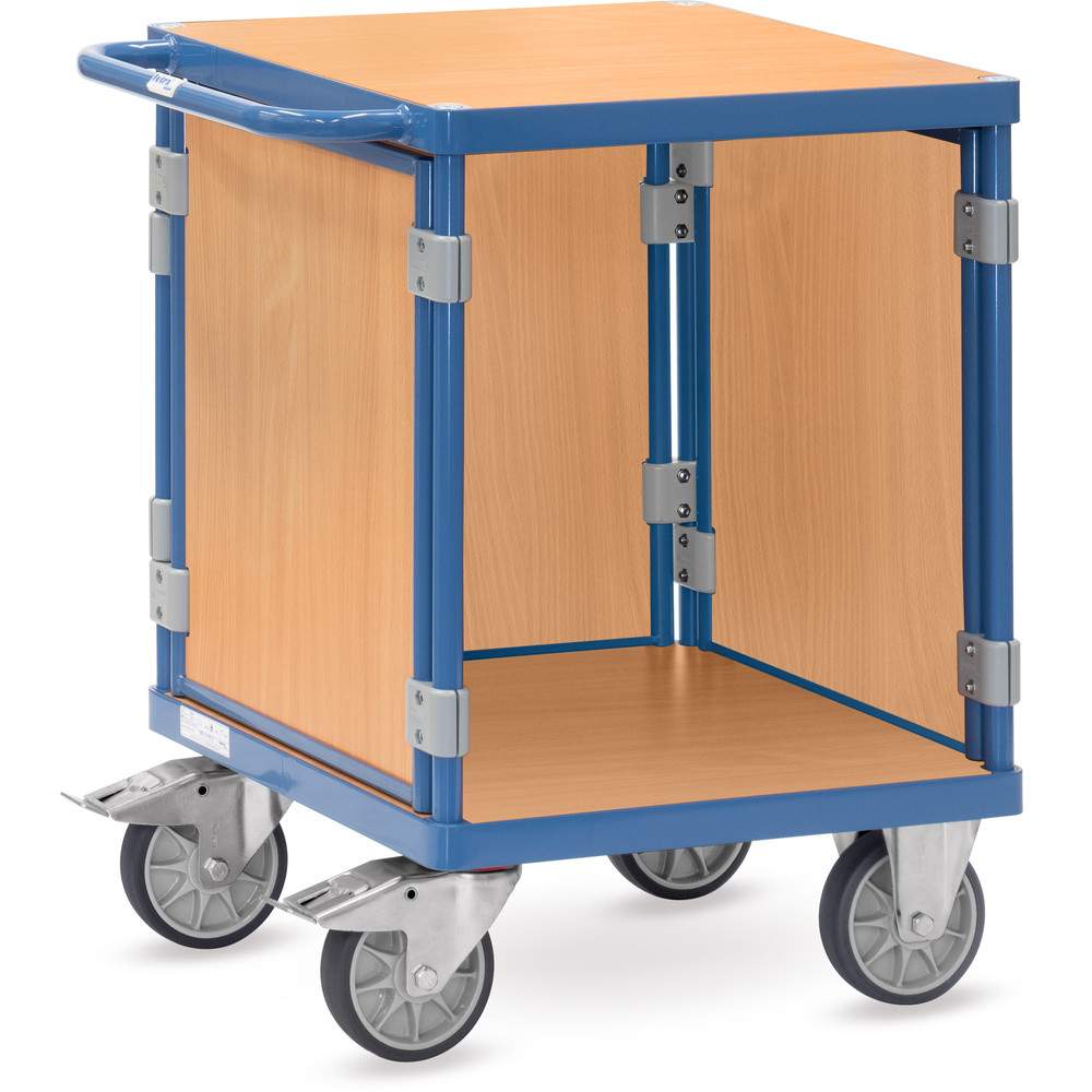 Tischwagen mit 3 Wänden, 250 kg, Ladefläche 600 x 600 mm - Fetra 3496