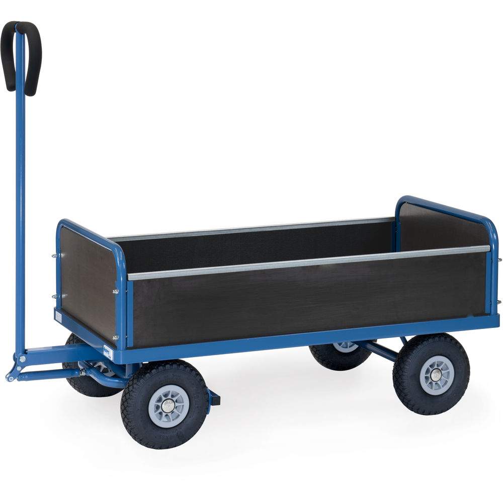 Handwagen mit Aufbau, Ladefläche 1000 x 550 mm, PU-Räder Ø 260 mm - Fetra 4051P