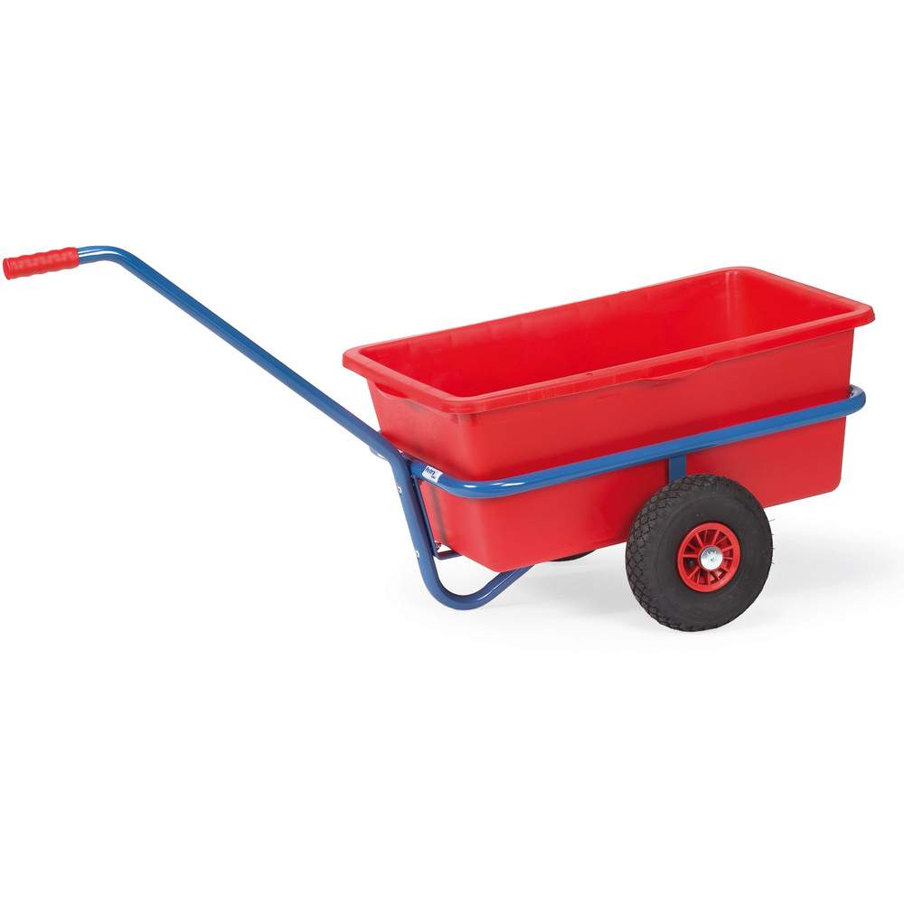 Handwagen mit roter Kunststoffmulde 90 Liter, Lufträder Ø 260 mm - Fetra 4101L