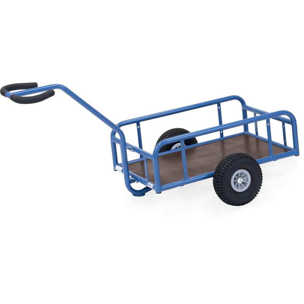Handwagen mit Geländer, Ladefläche 795 x 445 mm, Lufträder Ø 260 mm - Fetra 4103L