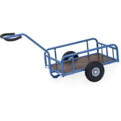 Handwagen mit Geländer, Ladefläche 795 x 445 mm, PU-Räder Ø 260 mm - Fetra 4103P