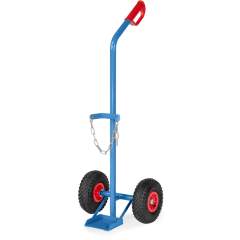 Stahlflaschenkarre 100 kg für 1 Gasflasche Ø 140 mm, Luftbereifung 260 mm - Fetra 51140L