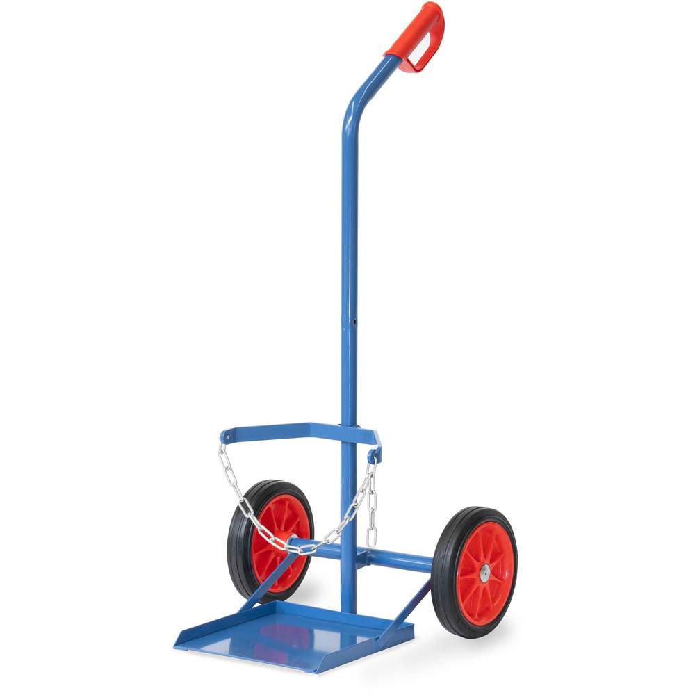Stahlflaschenkarre 100 kg für 1 Gasflasche Ø 318 mm, Vollgummi 260 mm - Fetra 51318V