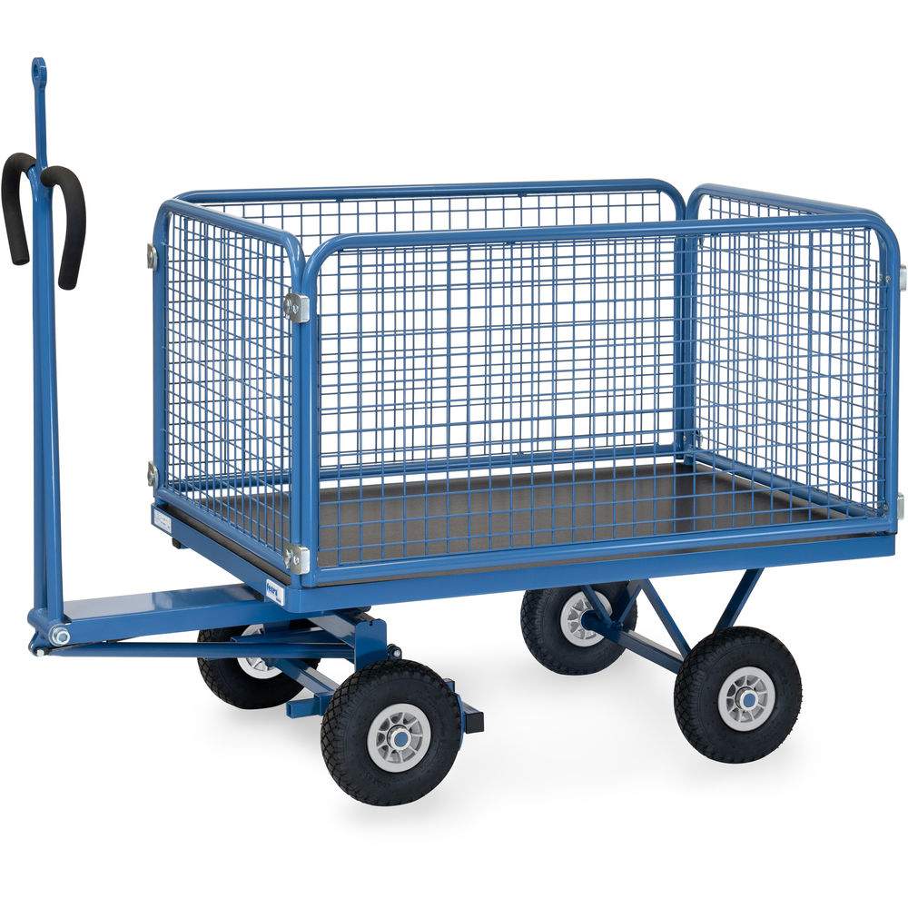 Handpritschenwagen Gitterwände 1135x795 mm, Tragkraft 450 kg mit Zugöse - Fetra 6433PZ