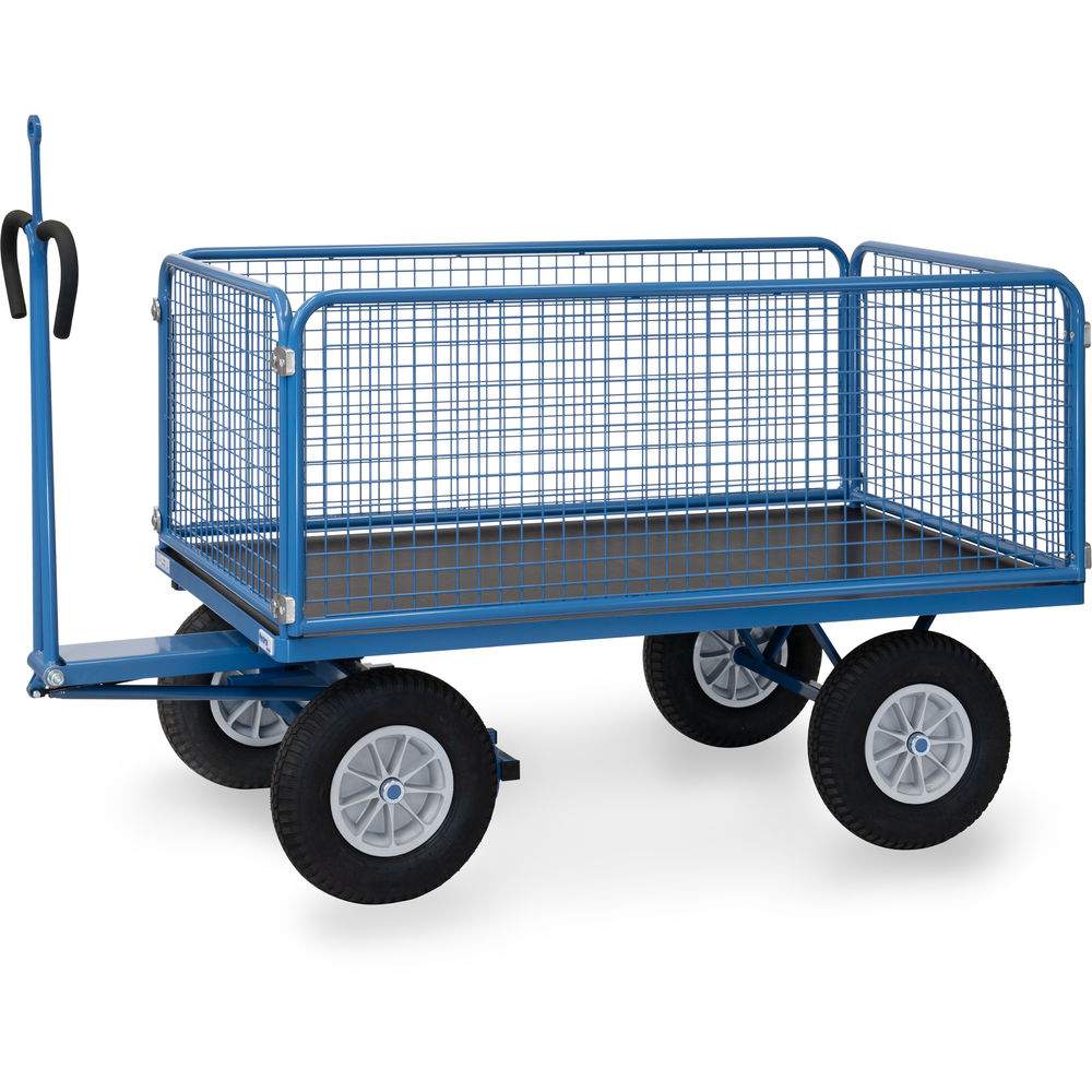 Handpritschenwagen Gitterwände 1535x895 mm, Tragkraft 750 kg mit Zugöse - Fetra 6435PZ