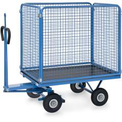 Handpritschenwagen Gitterwände 1135x795 mm, Tragkraft 450 kg mit Zugöse - Fetra 6443PZ