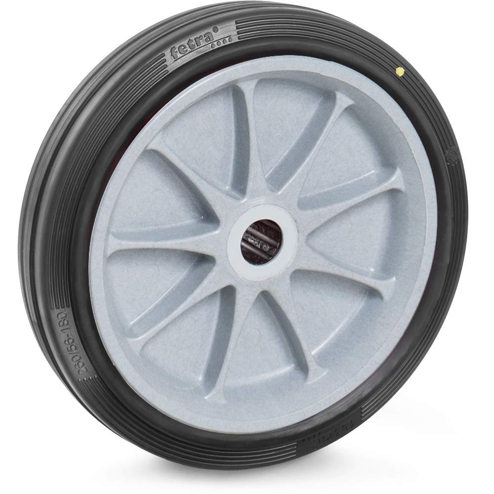 ESD-Vollgummirad 260 x 56 mm, Rillenprofil, Rollenlager - Fetra 70417