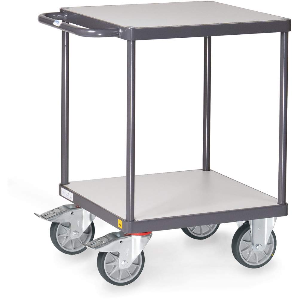 ESD-Tischwagen 500 kg, Ladefläche 600 x 600 mm - Fetra 9496