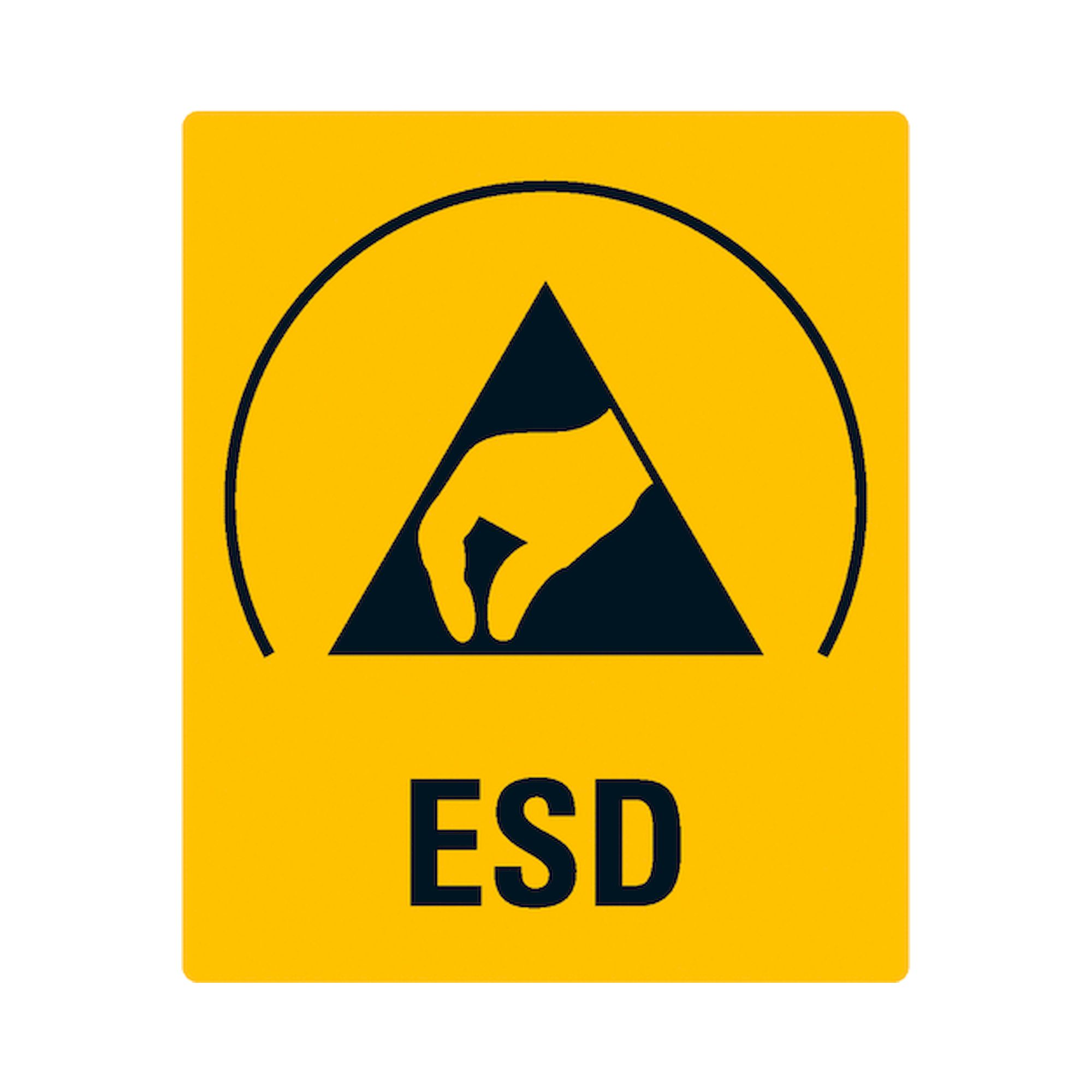 AK ESD. Aufkleber "ESD", 25x30 mm