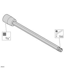 Wrench Socket Torx T50 x 180 mm, 3/8" Drive - Bosch Rexroth 3842558194