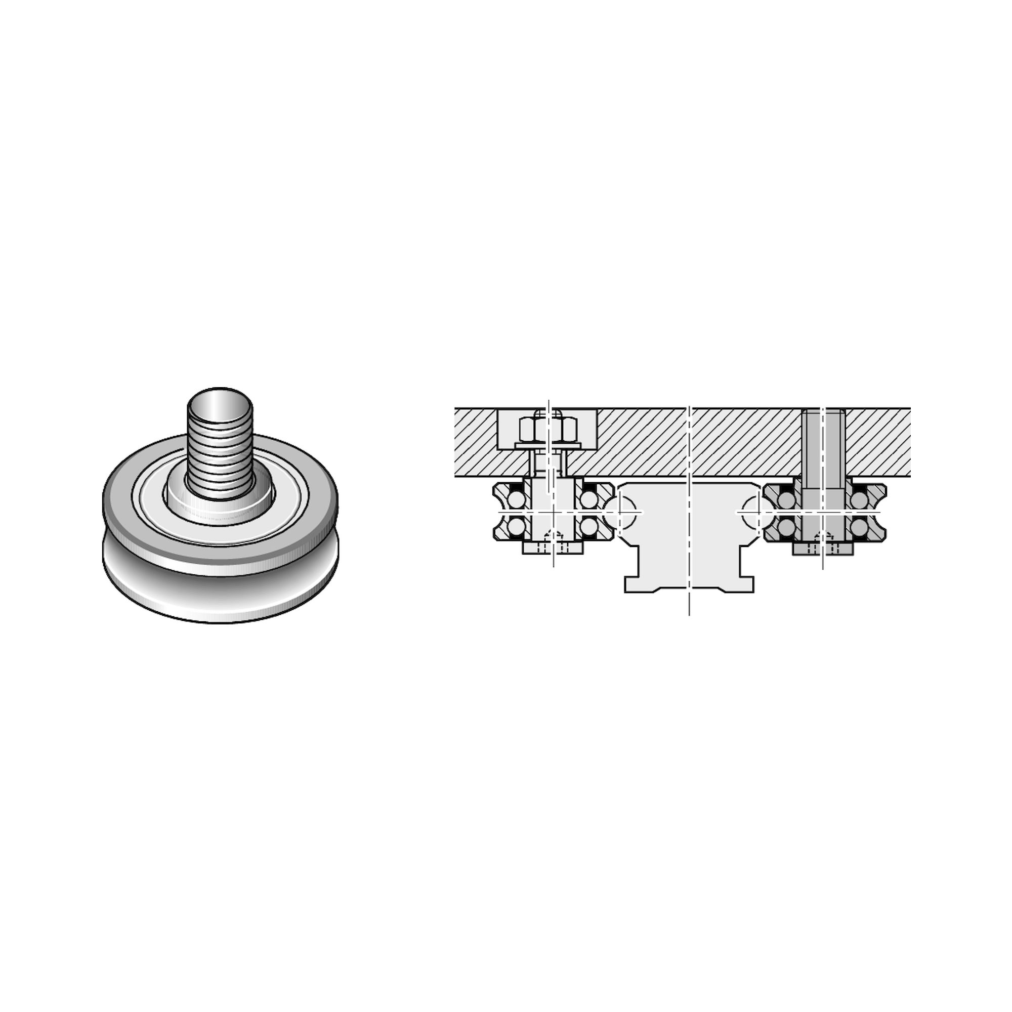 Bosch Rexroth R190011901. Laufrolle 20 &