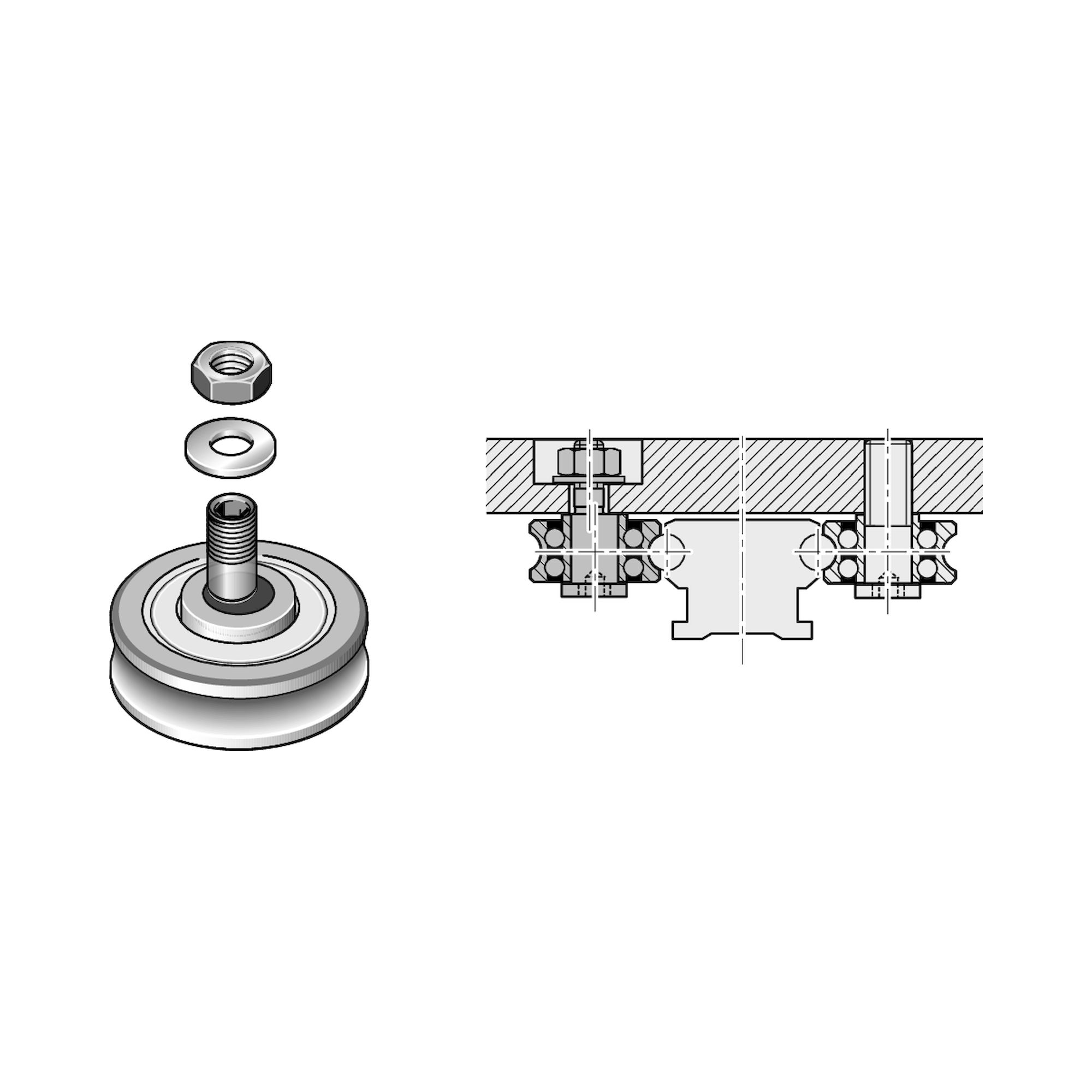 Bosch Rexroth R190015200. Laufrolle 52 &