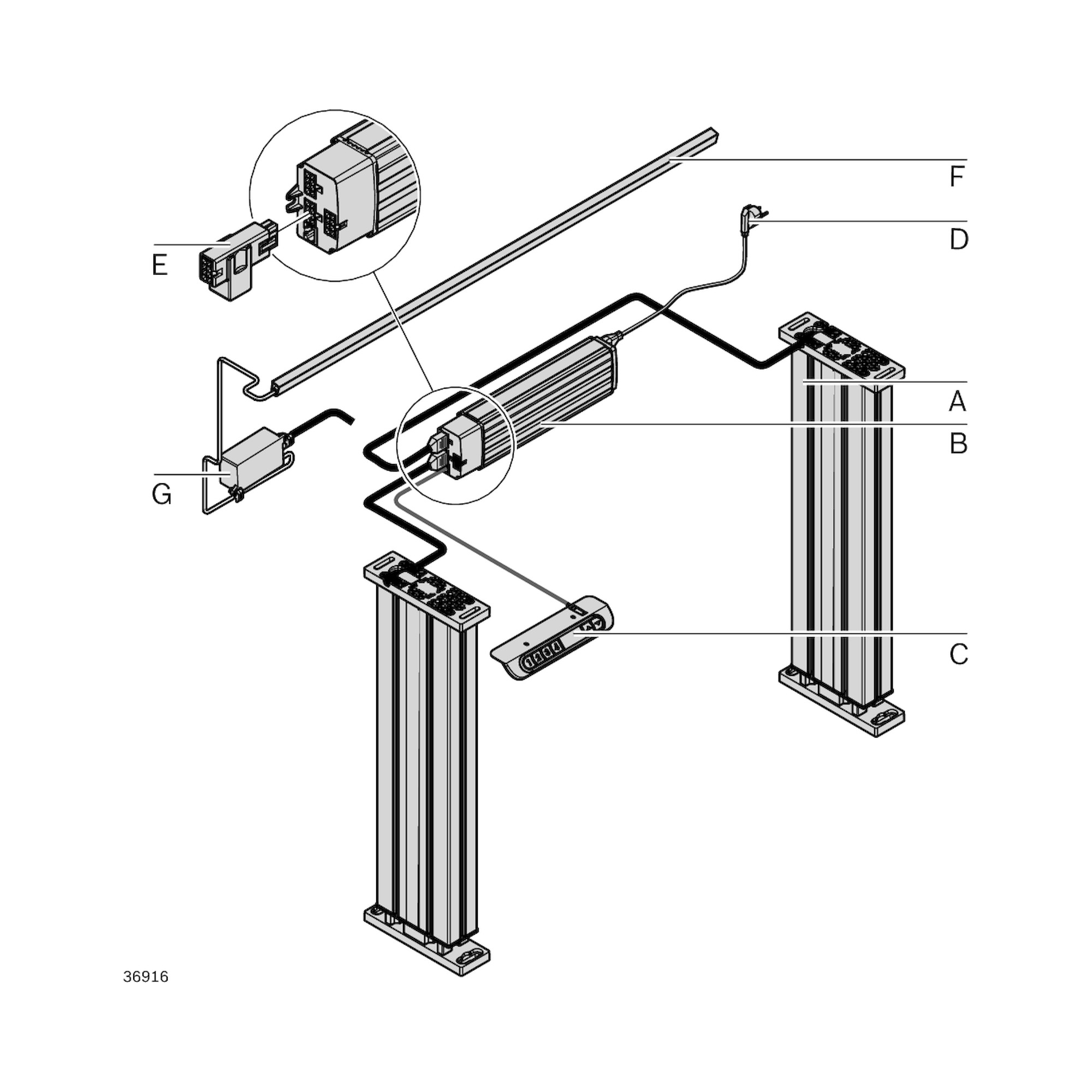 Handschalter für Control Lift bis 3200 N - Bosch Rexroth 3842559940