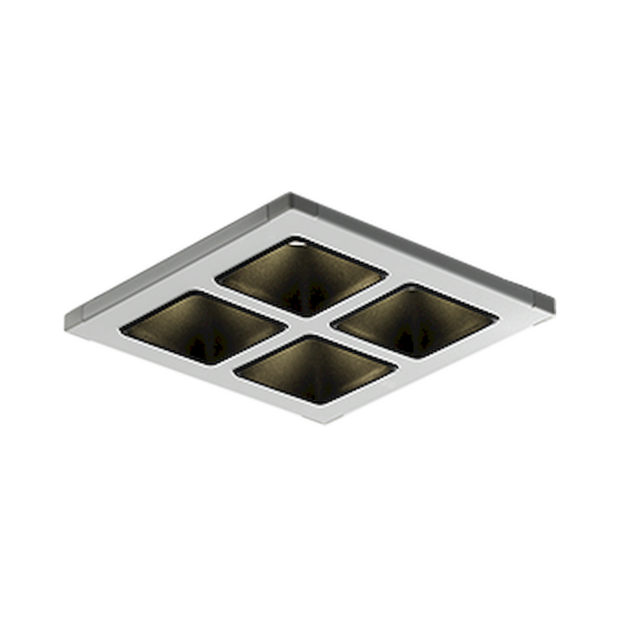 Glamox C77100068. Downlights C77-R160x160 WH 1000 DALI 840 BM