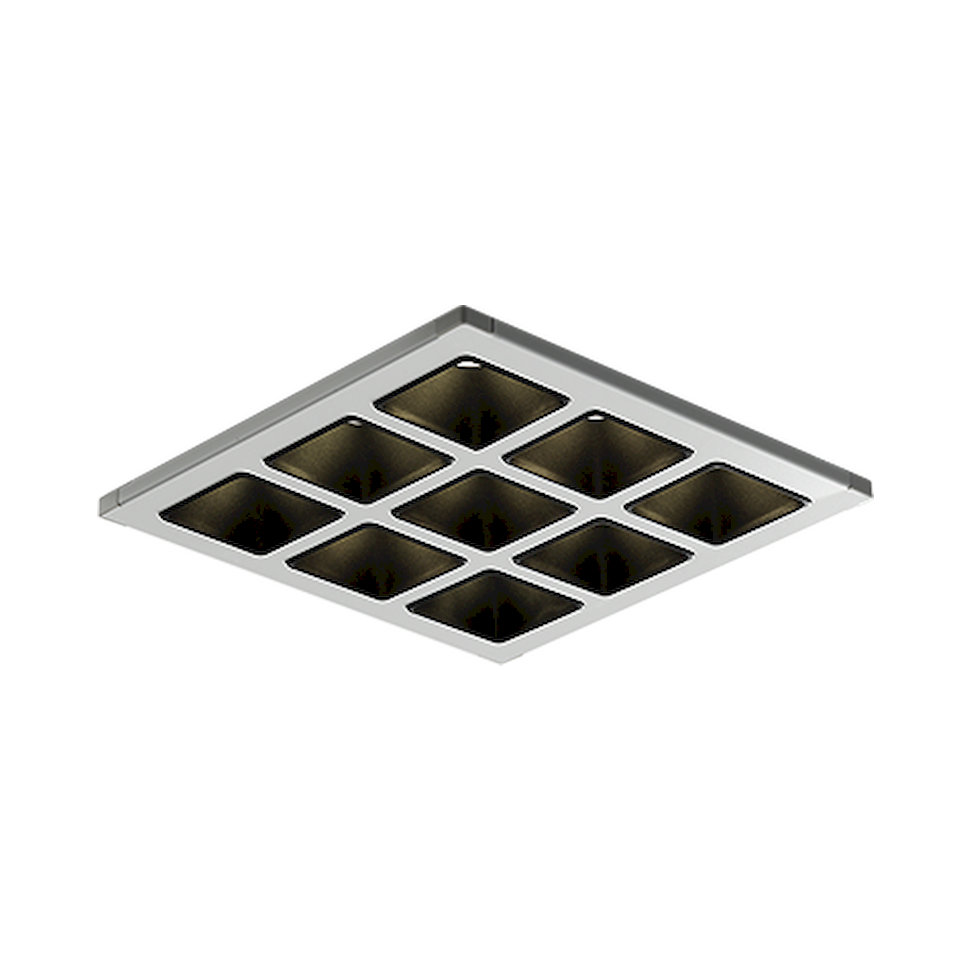 Glamox C77100070. Downlights C77-R230x230 WH 1600 DALI 840 BM